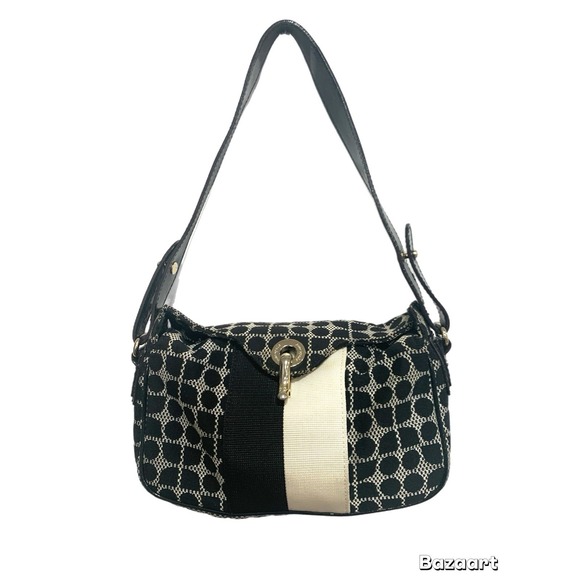 kate spade new york Handbags - Kate Spade Shoulder handbag Black And White Fabric Patent Leather Strap